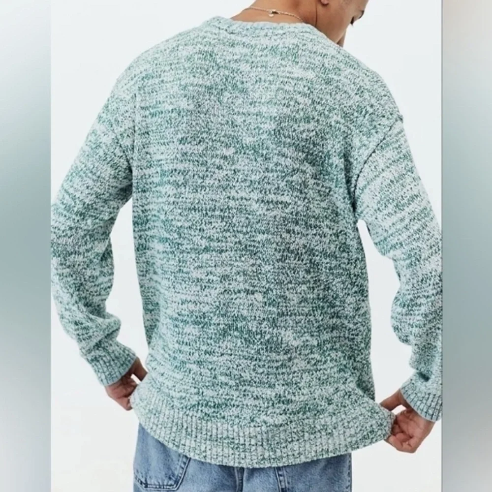 BDG Urban Outfitters Clark Crew Neck Pullover Sweater-Cotton-Green-Men Medium